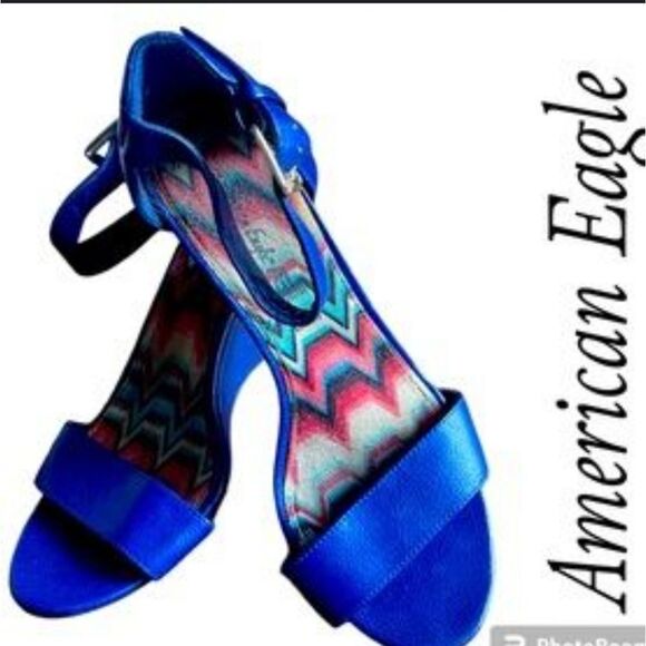 AMERICAN EAGLE WOMEN'S Classic Heels SANDAL ANKLE STRAP OPEN TOE WEDGE SANDAL - Picture 15 of 16